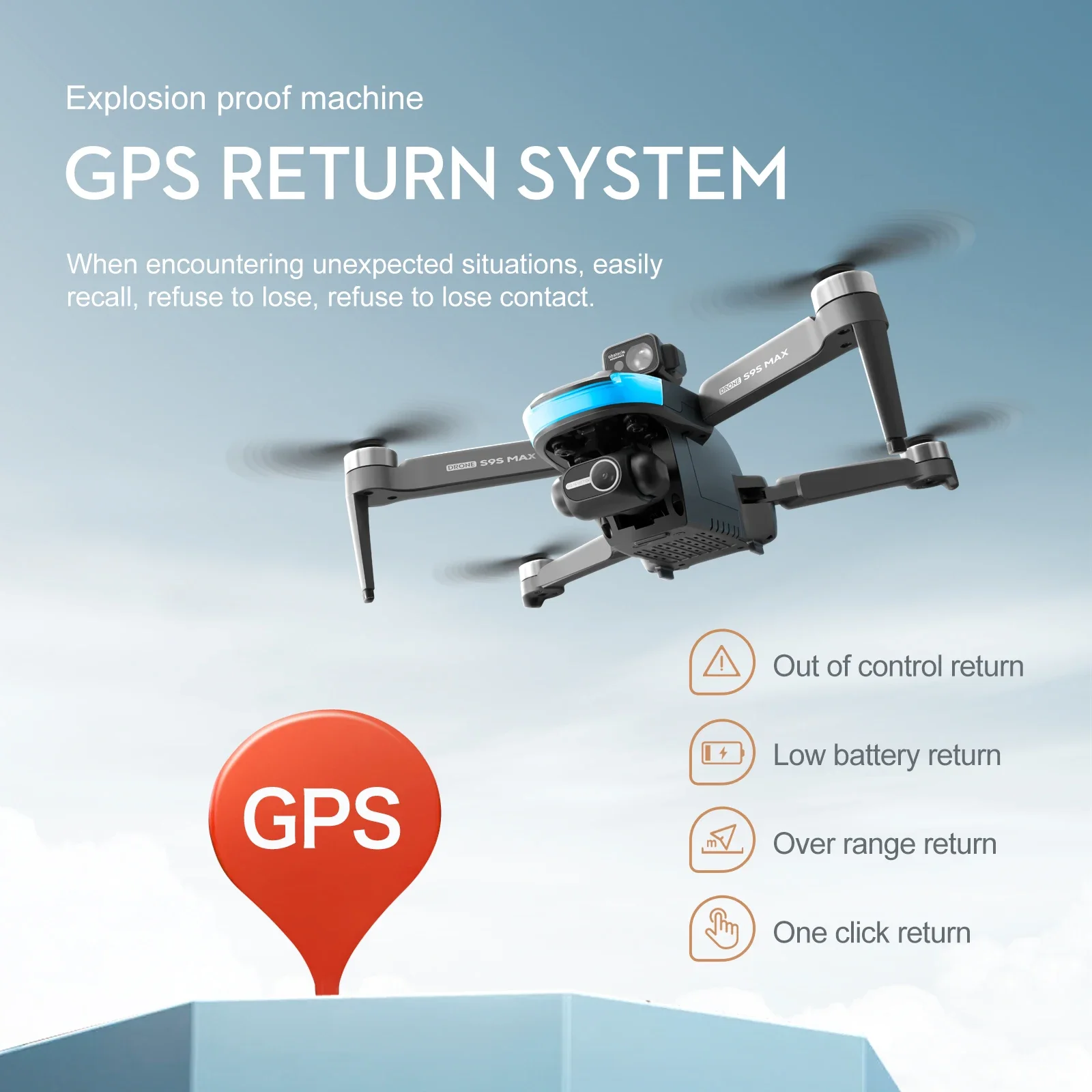 Novo s9s max mini drone 4k 2 e - Rc Helicopter Case avaliação e preço