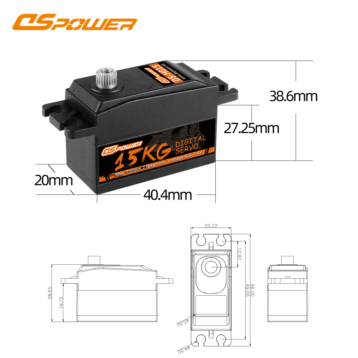 Servo Digital DSpower 15KG de  - Rc Helicopter Motor avaliação e preço
